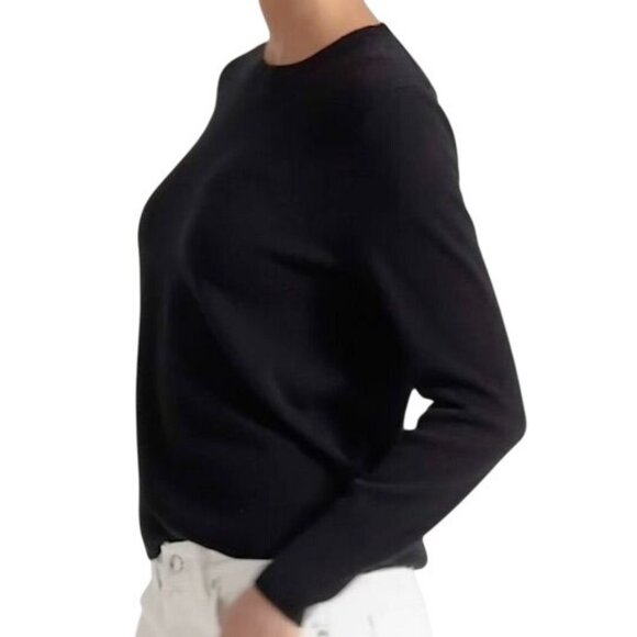 J CREW Black Cashmere Classic-fit Crewneck Sweater Black Size M Style #BA400 - Picture 2 of 10